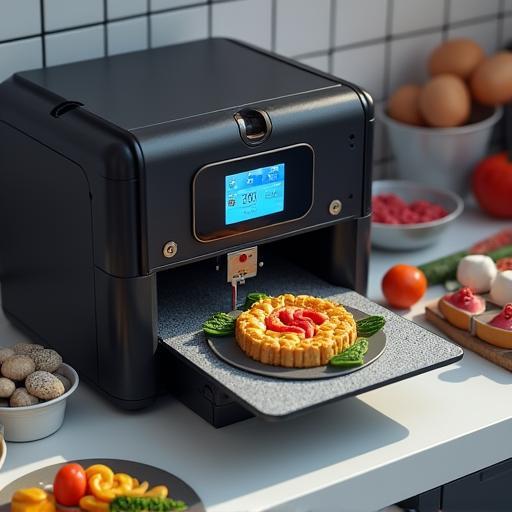 impresora, menjar, fastfood, salut